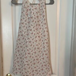 Floral Sequin Halter Dress